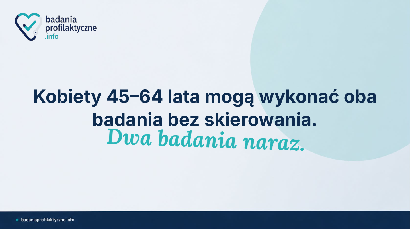 Mammografia i test HPV-HR — dwa bezpłatne badania dla kobiet 45–64 lat