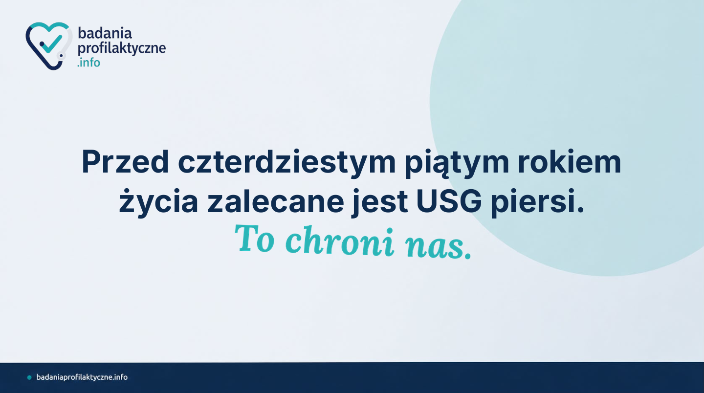 Profilaktyka raka piersi poniżej 45 lat — USG zamiast mammografii